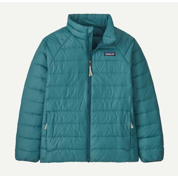 NWT Patagonia Boys Duck Down Sweater 600-Fill S 7-8 Puffer Jacket Wetland Blue - Picture 3 of 4